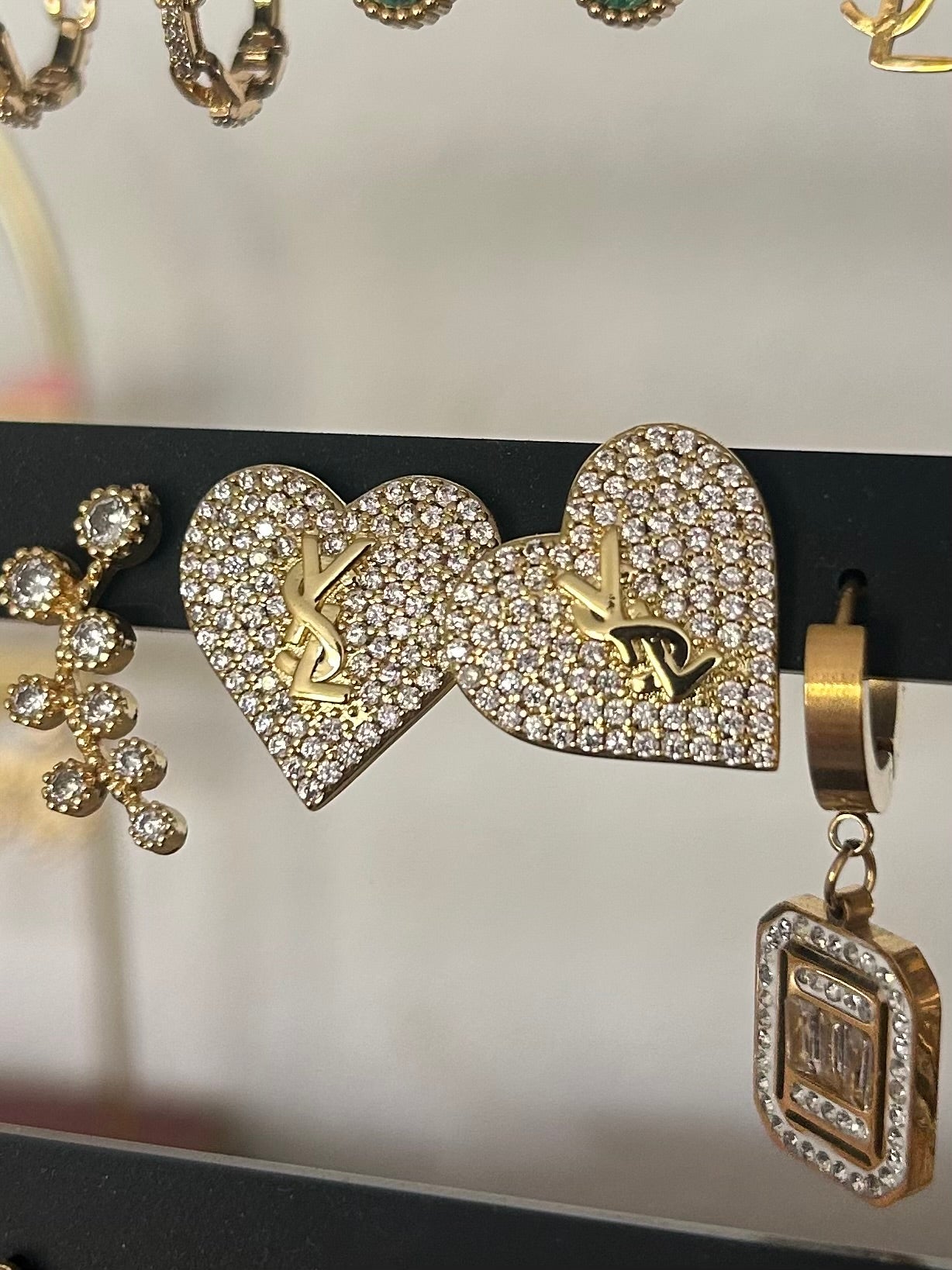 Glitter Heart Earrings