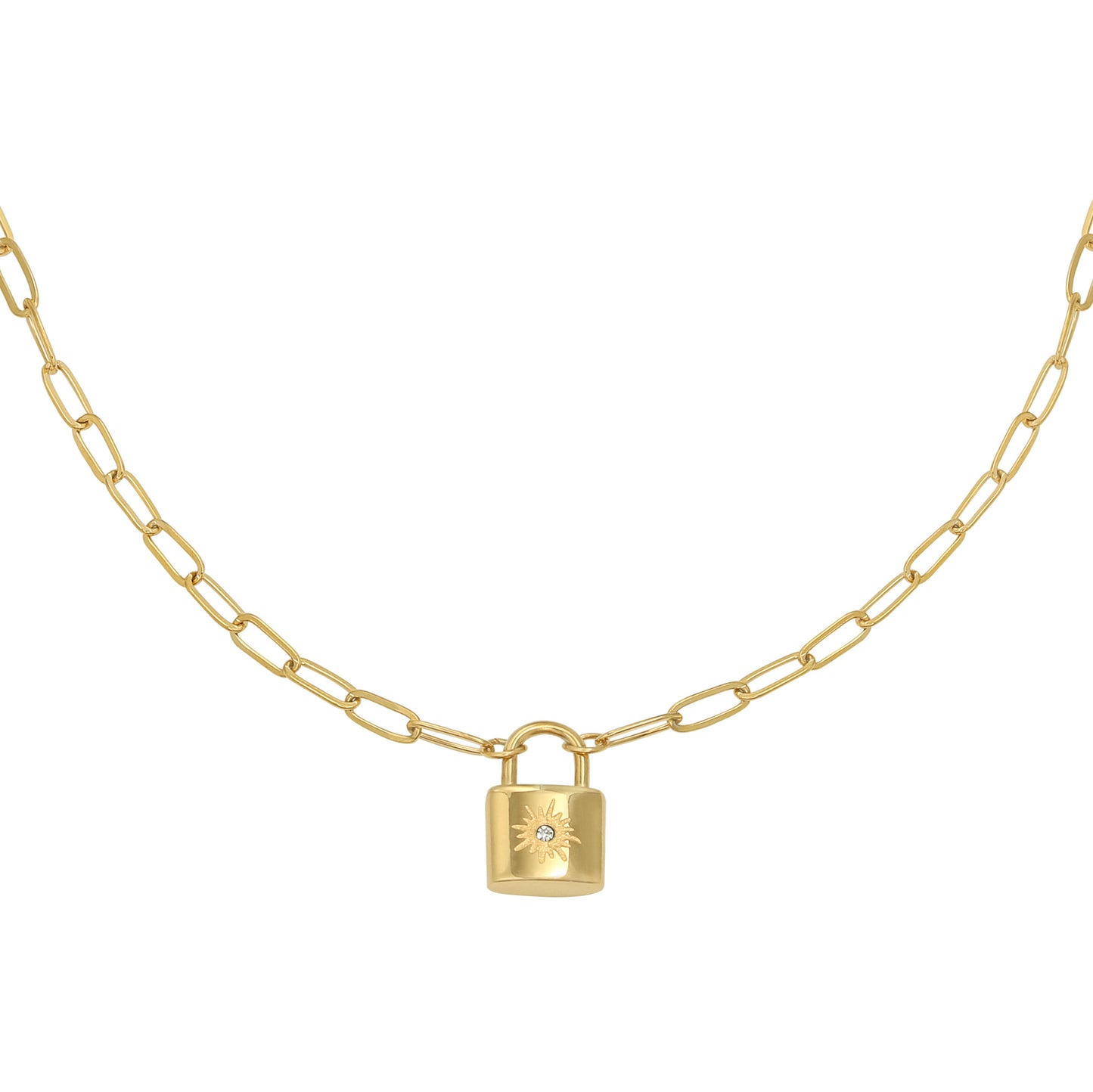 Lock Necklace Gold