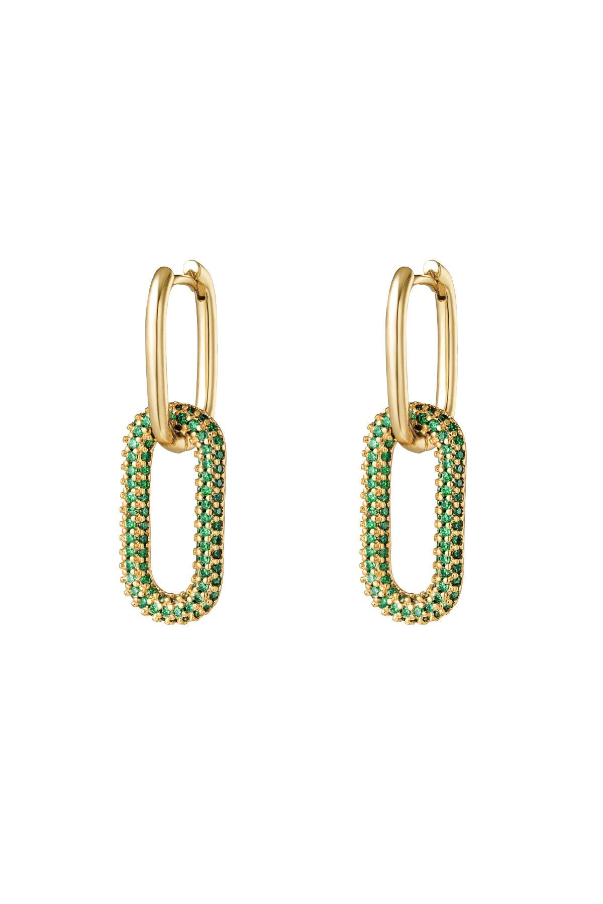 Big Shape Earrings Green