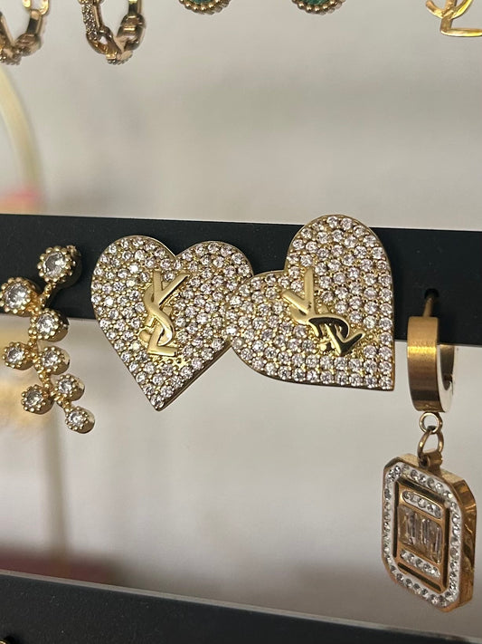 Glitter Heart Earrings
