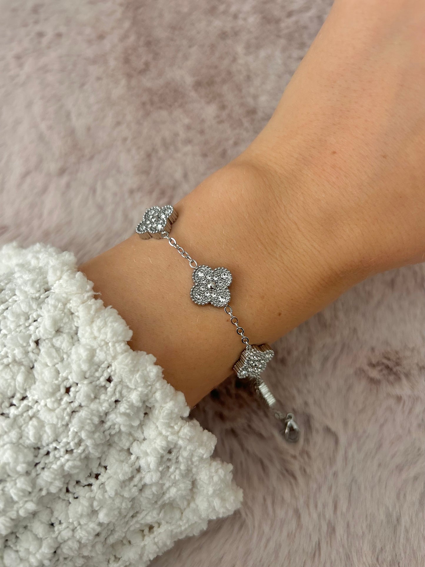 Cleva Bracelet Silver Glitter