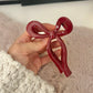 Bordeaux Red Bow Clip