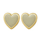 Beige Heart Earrings