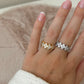 Big diamond clover ring