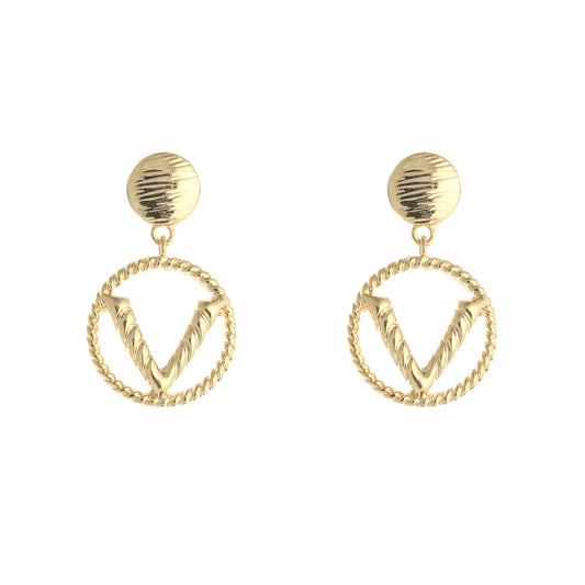 Fashion V Earrings Gold