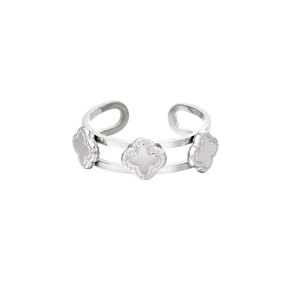 Triple Clover Ring Silver