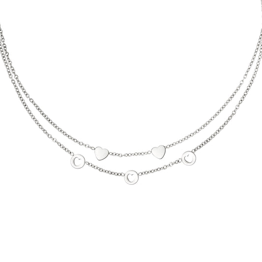 Triple Heart Necklace Silver