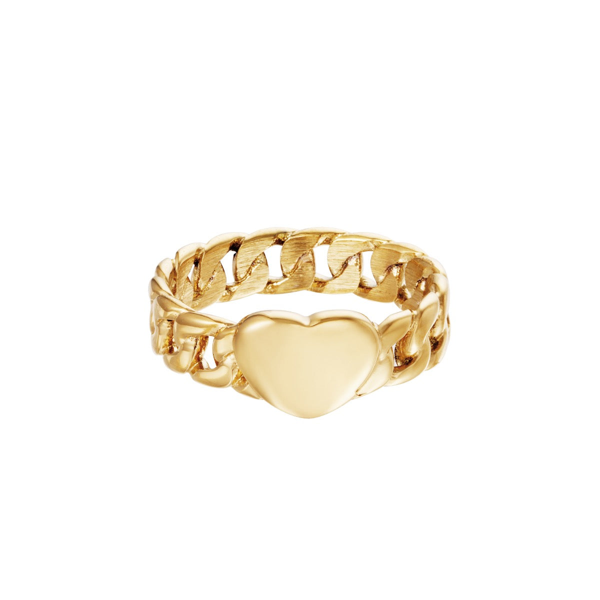 Chained Heart Ring Gold