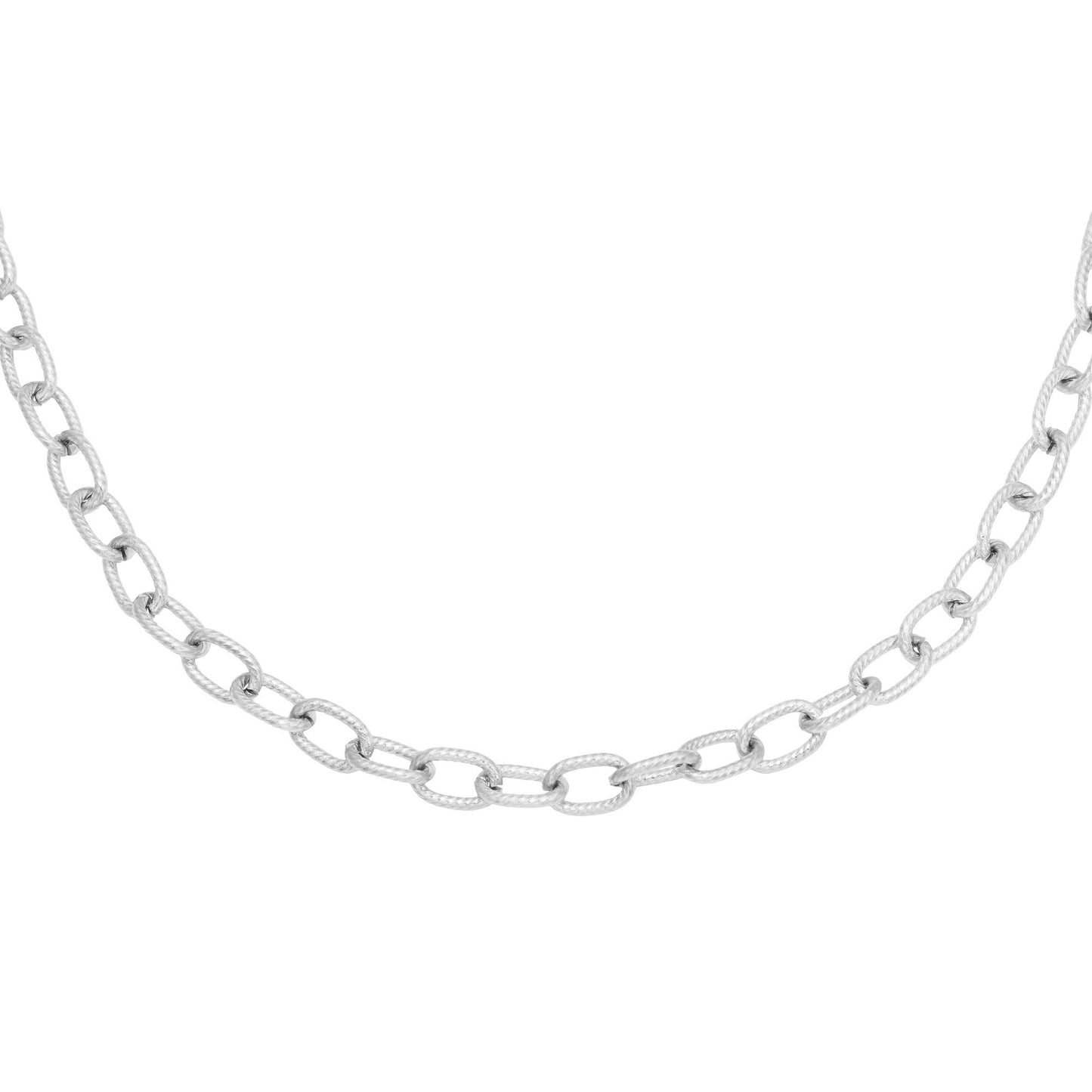 Chisled Chain Necklace Silver