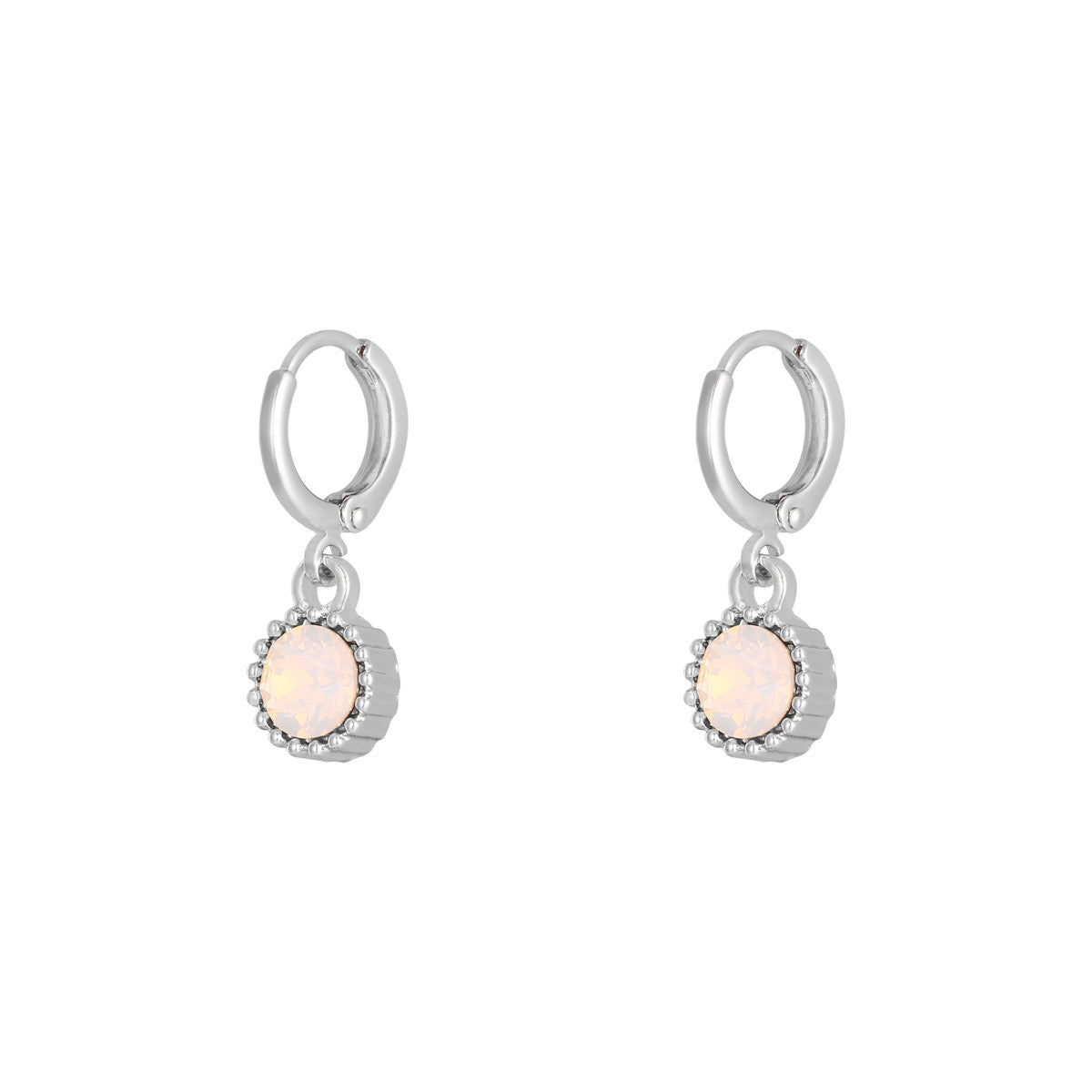 Classy Earrings Light Pink Silver