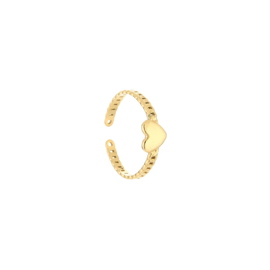 Mini Chained Heart Ring Gold