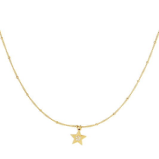Shiny Star Necklace Gold