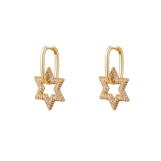 Big Star Earrings Gold