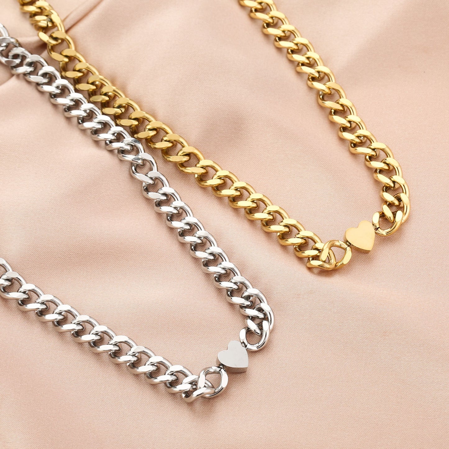 Love Chain Necklace Silver