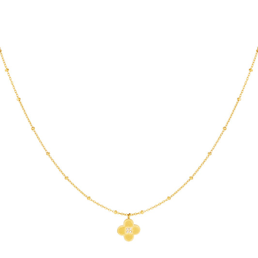 Shiny Clover Necklace Gold