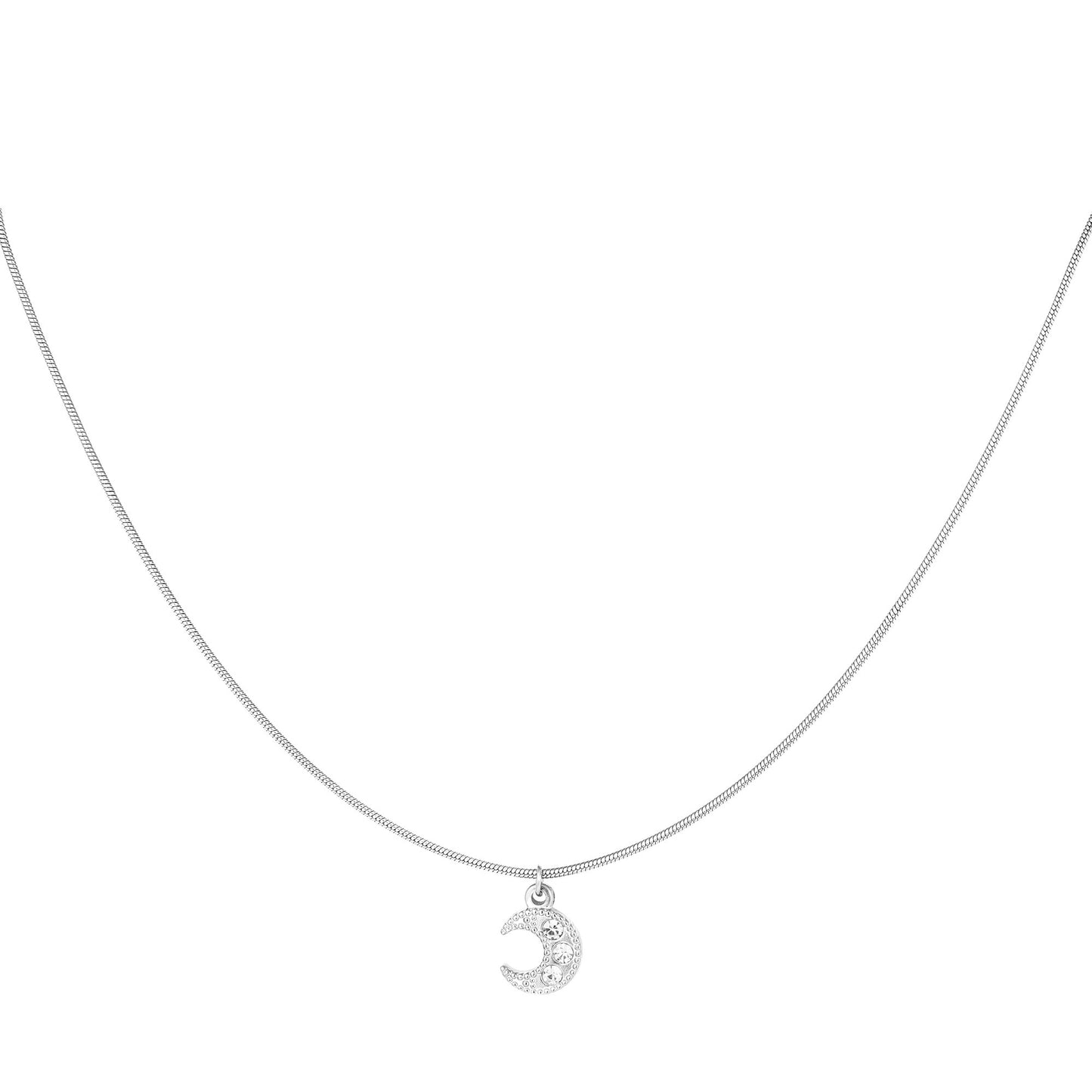 Shiny Moon Necklace Silver